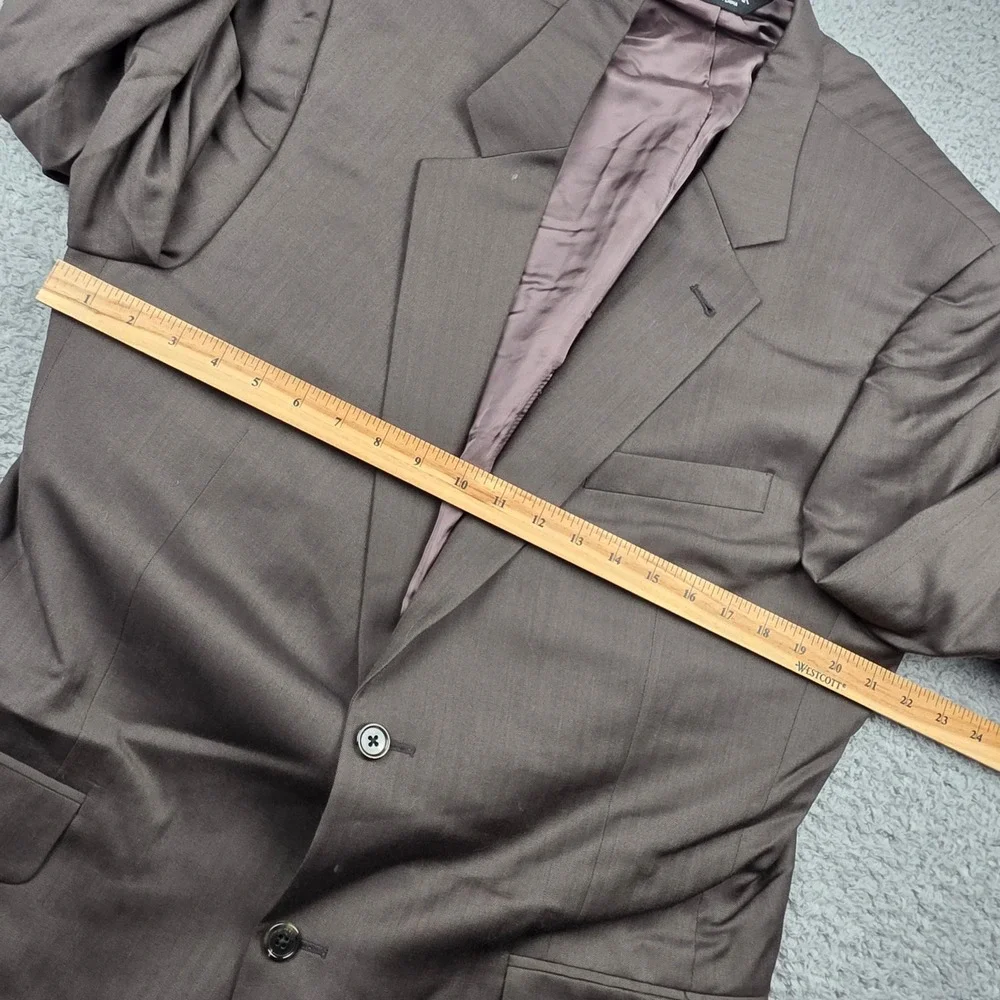 Jos A Bank Signature‎ Mens 44L Two Button Wool Suit Set Brown Herringbone 36x31